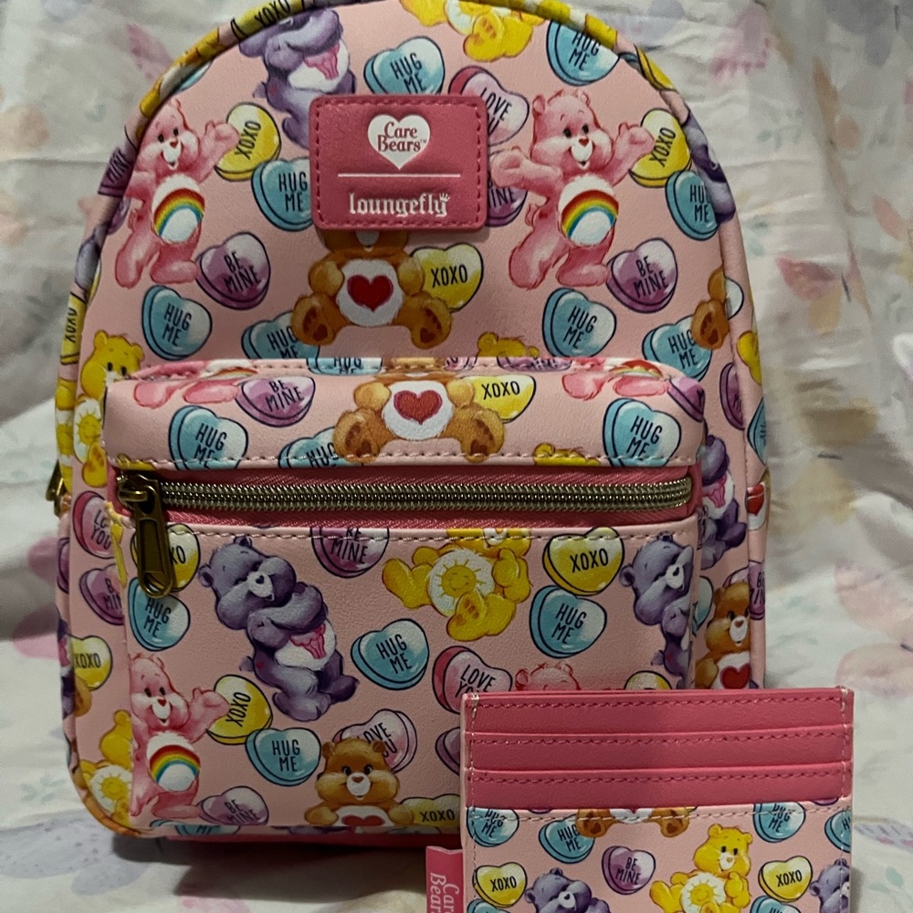NWT Care Bears Valentine’s Loungefly and Cardholder